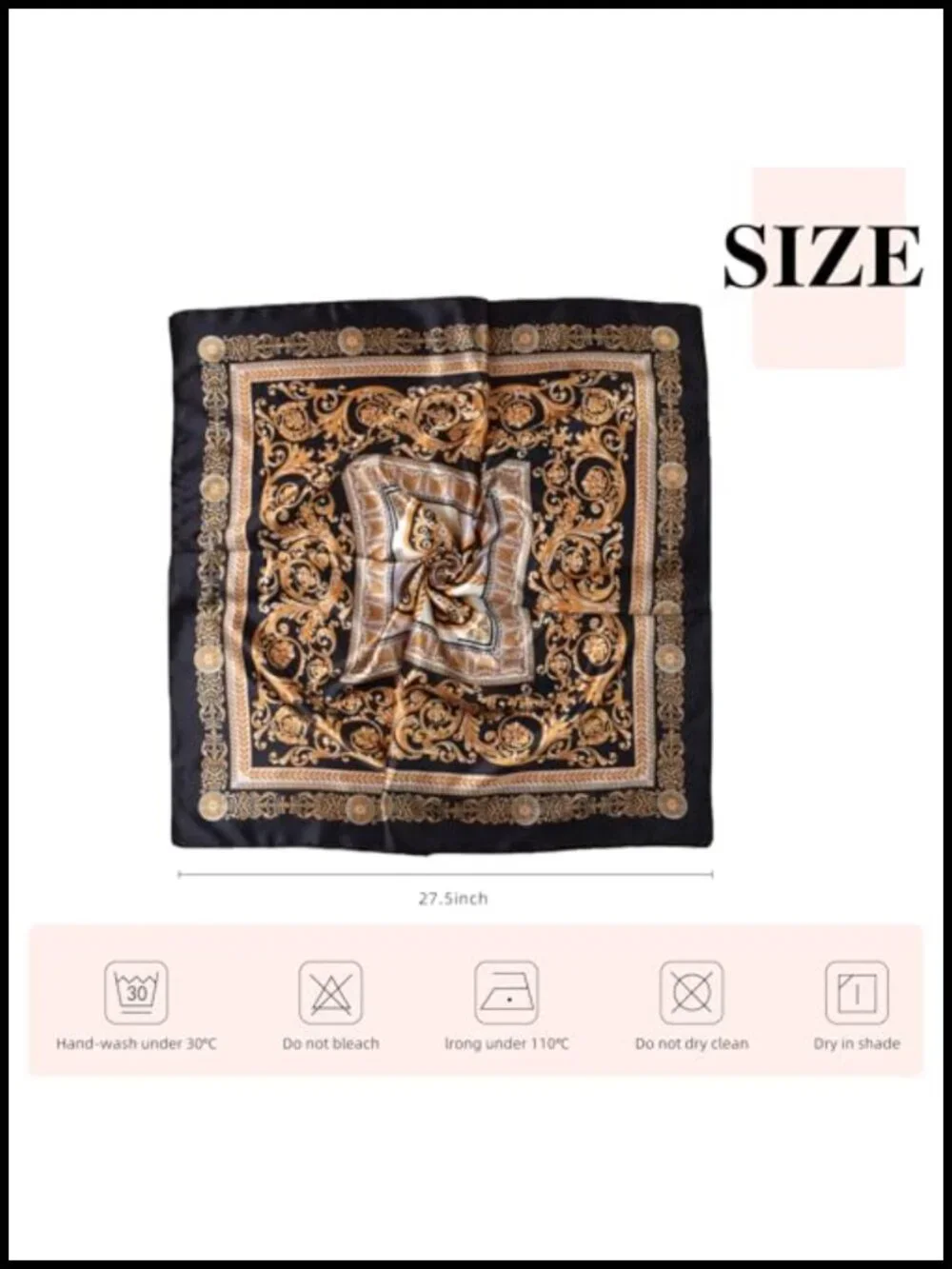 35x35 Square Scarf - Multipurpose Neck Wrap, Headband, Shawl, Belt, Bag